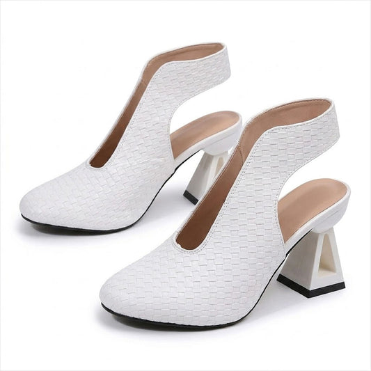 Peep-Toe Sandals Women's with Architectural Heel Elise